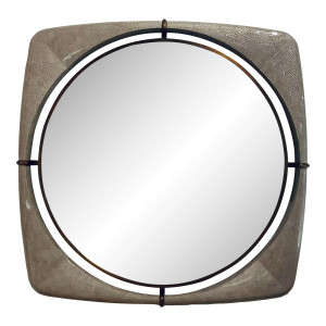 Jonathan Charles Modern Eggshell Toulouse Square Floating Wall Mirror