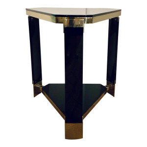 Jonathan Charles Contemporary Triangular Black Gloss Side Table
