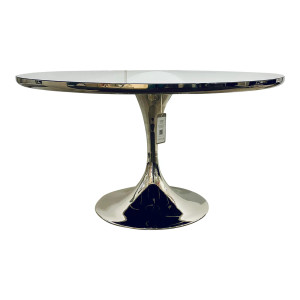 Caracole Mid-Century Modern Inspired a Whisper of Gold Round Semper Tulip Dining Table