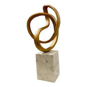 John Richard Abstract Modern Brass Intertwined Sculpture