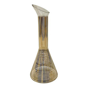 Global Views Modern Gold Band Gold Band Glass Wine Decanter