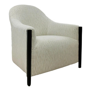 Theodore Alexander Gray and White Helix Club Chair