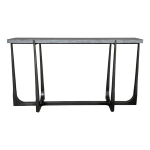 Revelation Modern Gray Marble Tapering Console Table