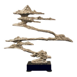 John Richard Brutalist StyleSilver Floating Island Sculpture