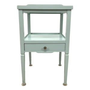 Jonathan Charles Transitional Blue Lacquered Reimagined Remanence Square Side Table