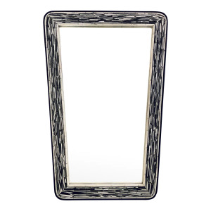 Revelation Modern Black and White Inlay Wall Mirror