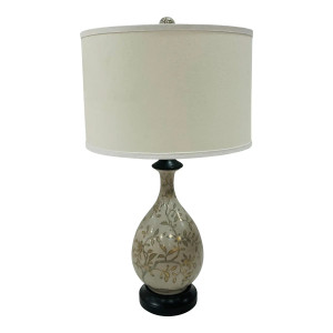Currey & Co. Transitional Porcelain Botanical Table Lamp