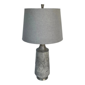 Mid-Century Modern Style Gray Pottery Table Lamp