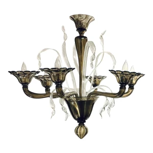 Myran Allan Luxury Lighting Italian Smoked Murano Glass Chandelier
