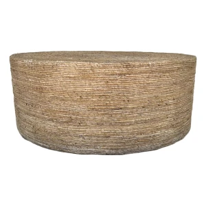 Organic Modern Woven Banana Round Coffee Table