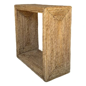 Organic Modern Woven Banana Accent Table