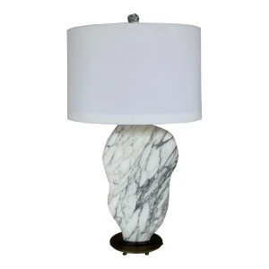Revelation Modern White Arabestcato Marble Amulet Table Lamp
