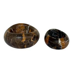 Revelation Modern Michelangelo Marble Swaddle Bowls Set of 2