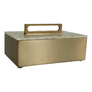 Revelation Modern Quartz and Satin Brass Box