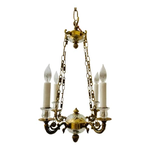 Myran Allan Luxury Lighting Italian French Gold Bronze-Cast Petite Chandelier