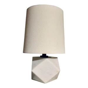 Mod White Marble Geometric a Cut Above Table Lamp