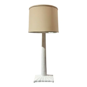 Modern Tapered Organic Fluted Matte White Table Lamp