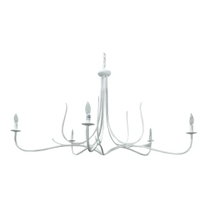 Currey & Company Modern White Metal Passion Chandelier