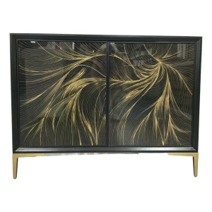 Hooker Modern Black and Gold Willow Hall Chest