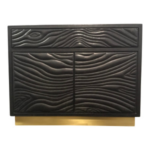 Studio a Home Modern Distressed Charcoal Leather Forest Nightstand