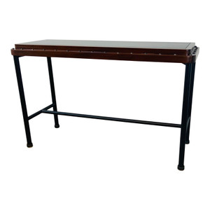 Campaign Style Walnut Finished Ace Console Table