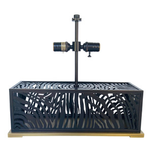 Jean Louis Denoit for Baker Bronze and Brass Finished Agate Table Lamp