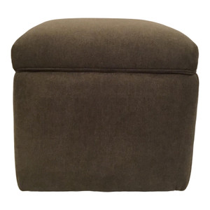Transitional Dark Gray Storage Ottoman