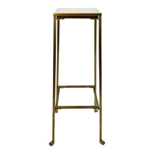 Arteriors Modern Pygmalion Brass and White Marble Pedestal/Stand
