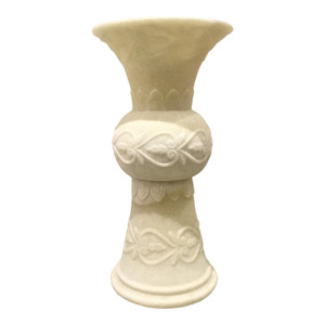 Arteriors Transitional White Faux Marble Carved Alter Vase