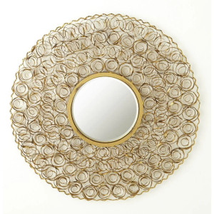 Global Views Modern Gold Curly Wall Mirror
