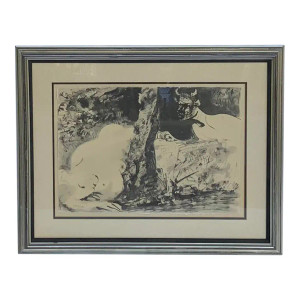 “Fawn and the Maiden” Pablo Picasso Framed Lithograph