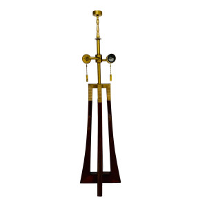 Baker Mid-Century Modern Style Wood and Brass Finished Moderne Table Lamp