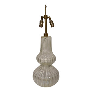 Italian Murano Glass Large Gold Fleck Table Lamp
