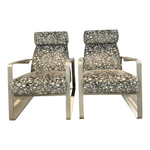 Caracole Abstract Modern Exposition Lounge Chairs Pair