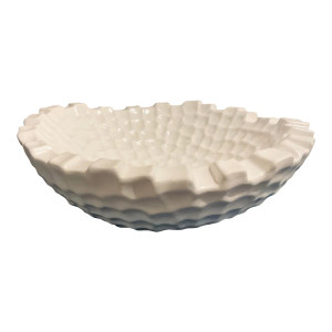 Studio a Home Modern Geometric Matte White Grid Bowl