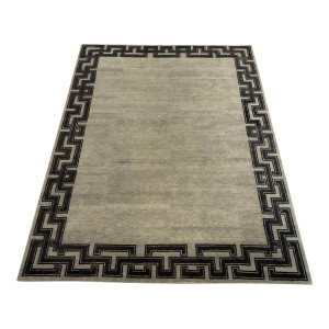 Nourison Home for Christopher Guy Black and Gray Key Wool and Silk Hand Knotted Rug 9x12