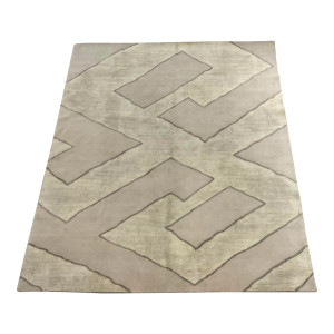 Nourison Home for Christopher Guy Taupe and Gray Key Wool and Silk Hand Knotted Rug 8x10