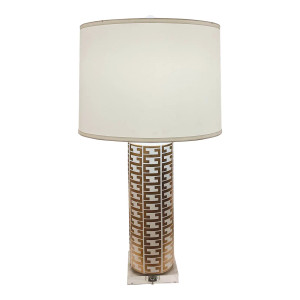 Contemporary Gold and White Key Cameron Table Lamp