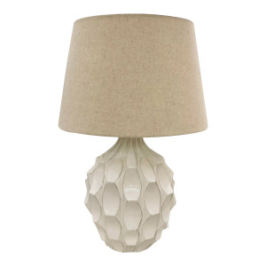 Vintage Style Mod Cream Glaze Ceramic Table Lamp