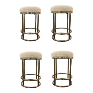 Hooker Modern Satin Nickel Laurel Creek Counter Stools Set of 4