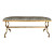 Currey & Company Custom Modern Taupe and Robin’s Egg Geometric Gold Leaf Gilbert Bench