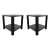 Theodore Alexander Modern Black Wood Square Luna Side Table Pair