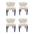 Modern Soft White Boucle Dining Chairs Set of 4.