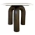 Modern Sculptural White Marble and Bronze Tubular Side Table