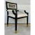 Currey & Company Modern Black and Gold Greek Key Chairs Pair
