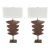 Arteriors Modern Tall Aged Copper Sculptural Table Lamps