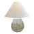 Organic Modern Matte White Wavy Porcelain Javary Table Lamp