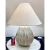 Organic Modern Matte White Wavy Porcelain Javary Table Lamp