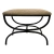 Modern Latte Faux Shearling and Iron Hacienda Bench