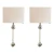 Worlds Away Modern White Iron Linda Wall Sconces Pair